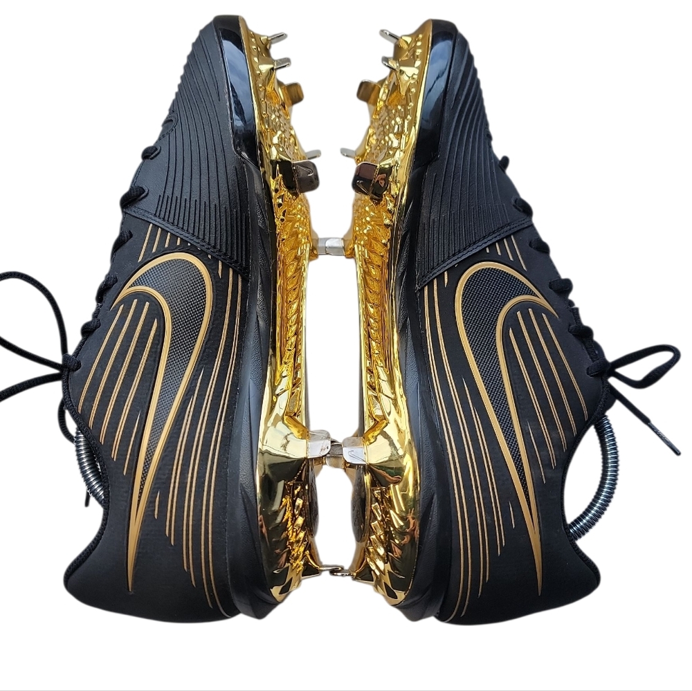 Nike Women's Softball Lunar Hyperdiamond 3 CD0110-003 Size 12  Black Gold Cleats